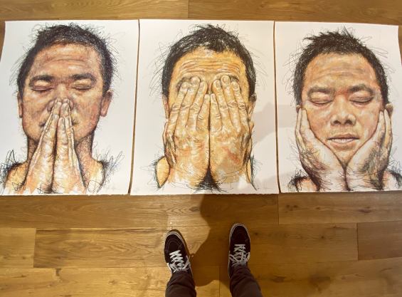 Hom Nguyen Hidden, Triptych lithography