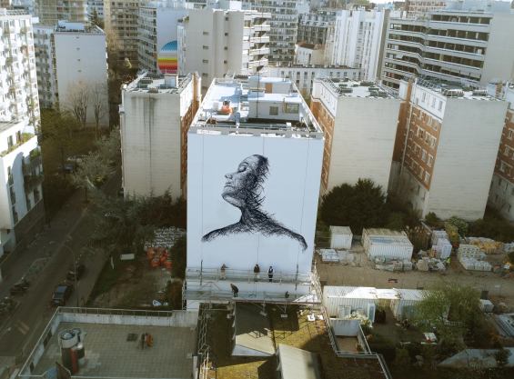 Hom Nguyen Icarus mural - Paris 13
